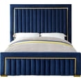 thumbnail image 3 of Meridian Furniture Dolce Solid Wood and Velvet Queen Bed in Navy, 3 of 6