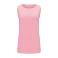 thumbnail image 4 of MESSUEN Sleeveless Tops Tank Tops for Women Loose Fit Crew Neck Raglan Tank Tops Crewneck Loose Fit Basic Casual Side Split Sleeveless Shirts Summer Tank Tops Top for Women Summer Pink S, 4 of 8