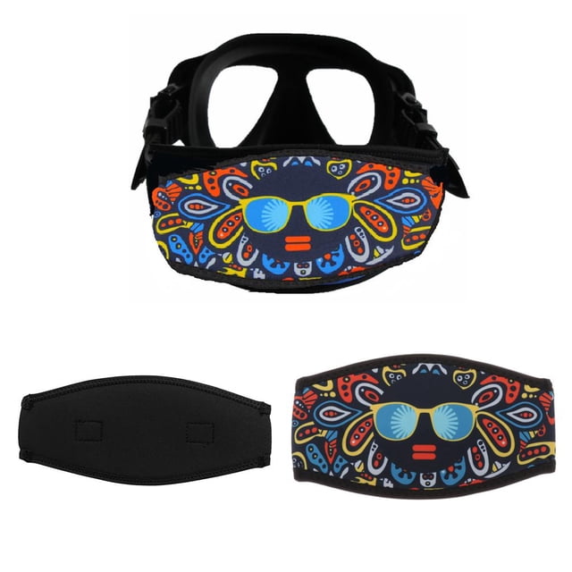 Paquete de 2 cubiertas de correa de de neopreno para buceadores, ejercicio acuáticos: universal y Cola Funda de correa para gafas de buceo