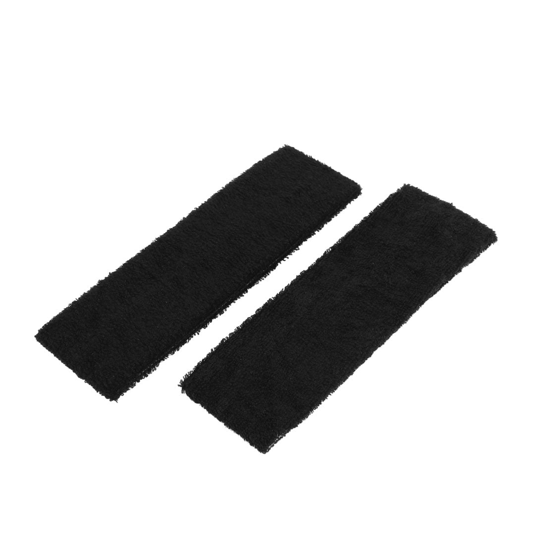 Sports Basketball Gym Elastic Headband Sweatband Head Sweat Hair Band Black 2Pcs
