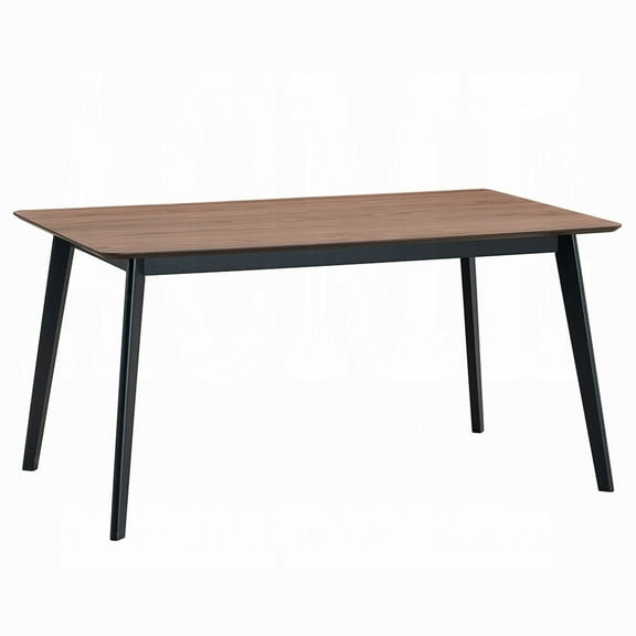 Bery Dining Table, 59 Inch Rectangular Brown Top, Scandinavian Black