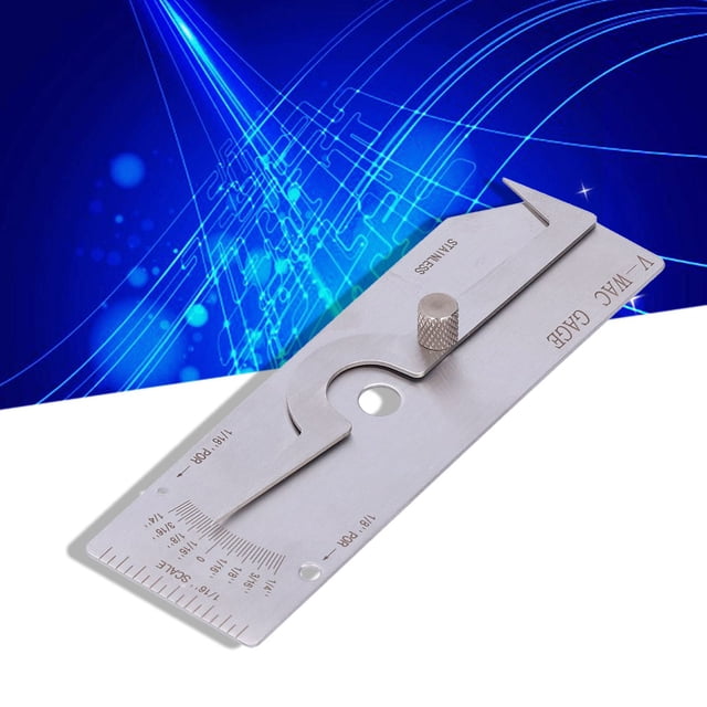 Wchiuoe Welding Gauge Single Stainless Steel Undercut Inch Inspection Weld Measuring Tool V‑WAC,Single Weld Gauge,Inch Inspection Gauge
