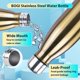 thumbnail image 5 of Paquete de 2 botellas de agua aisladas de 17 oz, botellas de agua de acero inoxidable al vacío de doble pared, botella de agua deportiva de metal a prueba de fugas, mantiene la bebida caliente y, 5 of 5