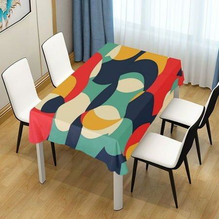 

60x60 Inch Tablecloth Polyester Square Tablecloth for Home Kitchen Dinner Decor Black and Yellow