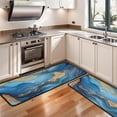 thumbnail image 3 of Kitchen Rugs Sets Of 2,Blue White Gold Marble Pattern Anti Fatigue Kitchen Mat Rugs Non Slip Washable,Decorative Kitchen Floor Mats for Kitchen,Sink,Laundry,17"x47"+17"x47", 3 of 5