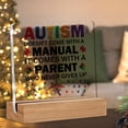 thumbnail image 3 of Autism Parents Gift Autism Decor Autism Doesn't Come with a Manual Clear Desk Decorative Sign Autistic Acrylic Sign With Wooden Stand for Desk Table Shelf 4x4 Inch, 3 of 4
