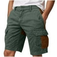 thumbnail image 2 of DPTALR George Men's Button Waist Shorts Multi-Pocket Breathable Running Fitness Training Sports Shorts,Army Green,Big and Tall Men S, 2 of 6