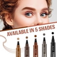 thumbnail image 3 of 4-Fork Tip Eyebrow Pen, Waterproof Brow Color for Natural Hair-Like Brows, Long-Lasting, 2ml, #03 Brown, 3 of 12
