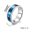 thumbnail image 2 of PAMTIER Unisex Stainless Steel 7MM Blue Electrocardiogram Rotatable Couple Ring Real Lover Heartbeat Wedding Bands Size 11, 2 of 6