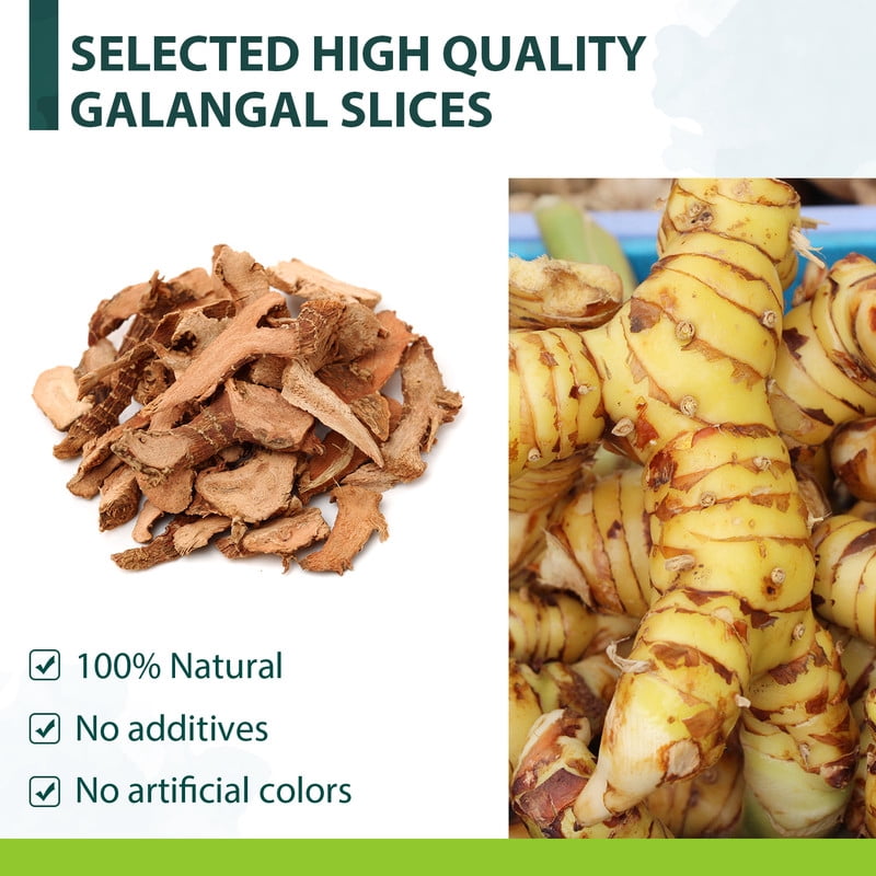 Soeos Galangal Slices 4 oz (113g), Galanga, Fresh Galangal, Sliced Galangal Root, Dried Galangal Root