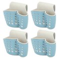 thumbnail image 4 of 4 Uds soporte para esponja de fregadero PP 2 capas correa ajustable soporte para jabón escurridor para cocina baño azul, 4 of 14