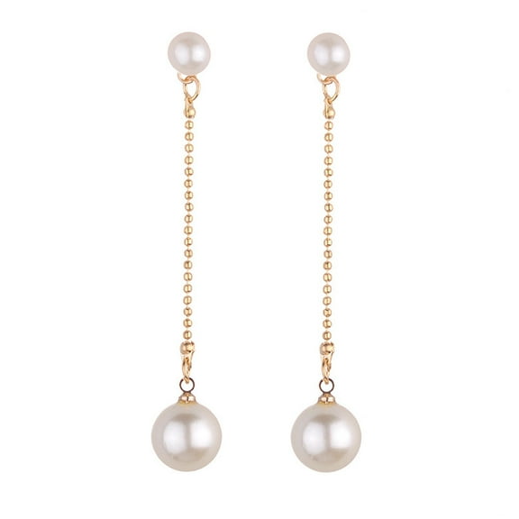 Lifetechs 1 Pair Hanging Earrings Long Tassel Faux Pearl Decor Beads High-end Luxury Bride Wedding Earring Ear Decorative Jewelry Lady Prom Banquet Dangle Earring