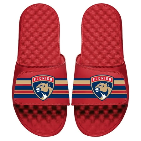 

Men s ISlide Red Florida Panthers Stripe Logo Slide Sandals