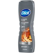 Dial Men 3in1 Body, Hair and Face Wash, Ultimate Clean, Amber Woods Scent, 16 fl oz