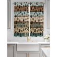 thumbnail image 3 of Dog Paws Printed Living Room Curtains 72 Inches length, Vintage Teal Brown Wooden Farmhouse Window Treatment Curtain Drapes, Light Filtering Drapes for Bedroom Laundry Room, 52"x72", 2 Panels, 3 of 7