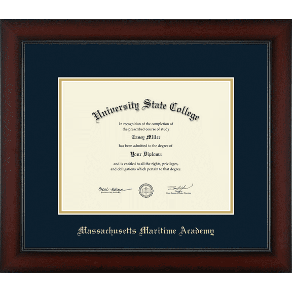 Massachusetts Maritime Academy Diploma Frame, Document Size 11" x 8.5"