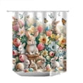 thumbnail image 2 of CaiYueKe Waterproof Shower Curtain Easter Bunny Egg Pattern Bathroom Decor Wet Dry Separation Hanging Liner Polyester Fabric Washable Durable Water Resistant Spring Holiday Themed, 2 of 4