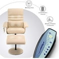 thumbnail image 7 of MCombo 360 Swivel Massage Recliner Chair with Ottoman for Living Room, Faux Leather, Cream White, 7 of 7