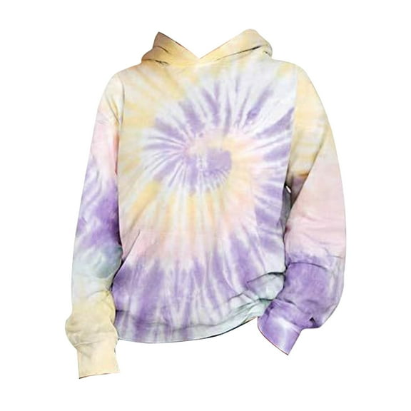 LUOGENLI Girls Hoodies Size 14-16 Front Zipper Spring and Autumn New Children's Tie Dye 3D Printed Hoodie Pullover Sweatshirt Girls Hoodies Size 10-12 Trendy Sweatshirts for Girls Kids 3-4 Years