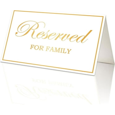 25Pack Gold Reserved Table Place Cards for Wedding Double Sided Table Setting Cards for Birthday Party Baby Shower