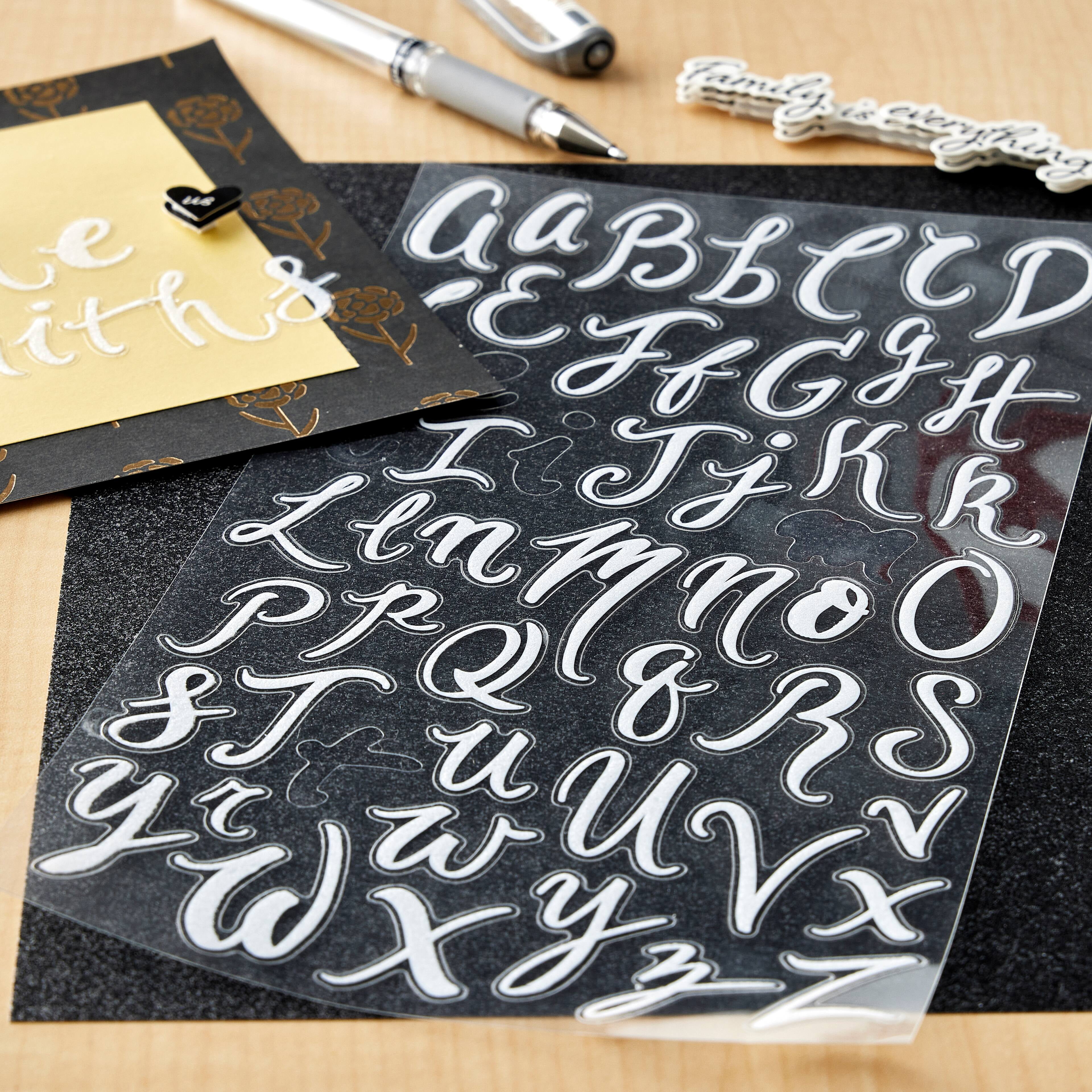 Recollections White Glitter Script Alphabet Stickers, 12 Packs: 104 ct. (1,248 total)