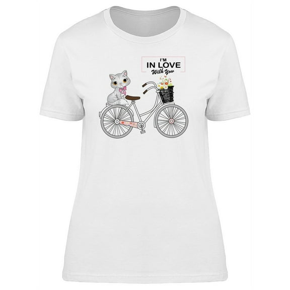 Sweet Kitten On A Bicycle Tee Women's -Image by Shutterstock