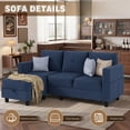 thumbnail image 6 of Sobaniilo Convertible Sectional Sofa Couch, Modern Linen Fabric L-Shaped 4-Seat Sofa Sectional with Reversible Chaise for Small Space (Blue), 6 of 9