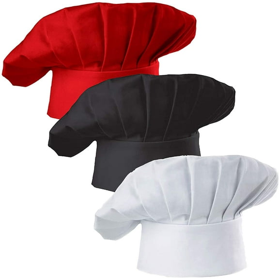 Yirtree Chef Hat Adult Adjustable Elastic Baker Kitchen Cooking Chef Cap Professional Stretchy Adjustable Men Cap Kitchen Cook Baker Catering Chef Hat