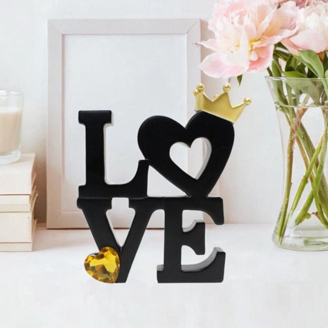 Letrero de amor decorativo perfecl resina letras de amor adorno de escritorio centro de mesa 13 cm x 3,5 cm x 15 cm
