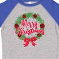 thumbnail image 4 of Inktastic Merry Christmas Wreath with Red Bow and Ornaments Boys or Girls Toddler T-Shirt, 4 of 5