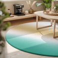 thumbnail image 3 of Round Rugs 4Ft, Beige Teal Ombre Round Area Rug Washable Indoor Throw Carpet, Turquoise Farmhouse Aesthetic Gradient Soft Non Slip Circle Rug for Kitchen Nursery Room Home Decor Aesthetic, 3 of 8