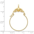 thumbnail image 4 of 14K Yellow Gold Polished Heart Charm Holder (34 X 22) Made In United States d1310, 4 of 6