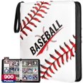 thumbnail image 1 of JZWAL-Baseball Card Binder,900 Pockets Upgraded Trading Card Binder with Zipper, Large Sports Card Holder Include 50 Removable Sleeves,9 Pocket Double Side Card Album Folder for Collection Organize, 1 of 4