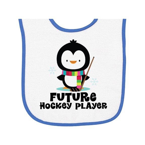 Inktastic Future Hockey Player Penguin Baby Terry Cloth Bib
