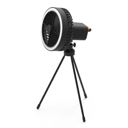 

Multifunctional Mini Fan USB Rechargeable Portable Fan Outdoor Camping Ceiling Fan with LED Light Desktop Fan Black