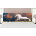 thumbnail image 1 of Horses Headboard, Andalusian Horse with a Majestic Dust Cloud Background Strong Desires Photo, Upholstered Decorative Metal Bed Headboard with Memory Foam, King Size, White Orange Green, by Ambesonne, 1 of 4