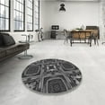 thumbnail image 4 of Ahgly Company Machine Washable Indoor Round Transitional Gray Area Rugs, 5' Round, 4 of 7