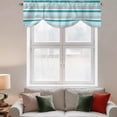 thumbnail image 3 of Minimalist Stripes Tie Up Valances Curtain, Adjustable Kitchen Teal Green Grey Horizontal Stripe Modern Valances for Windows Decor, Rod Pocket Short Curtains Set for Bedroom/Bathroom, 60"x18", 3 of 9