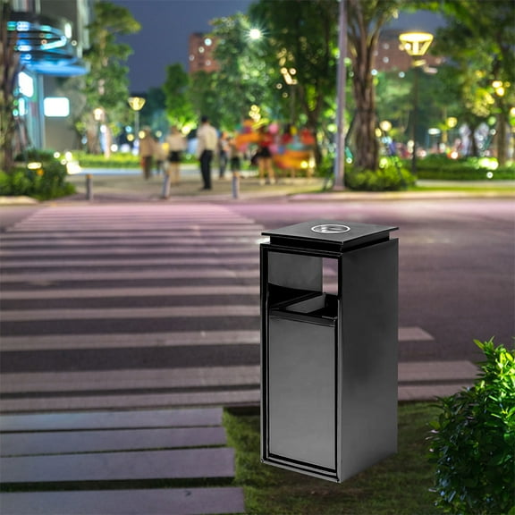 SOPOTUTU 2pcs Stainless Steel Round Ashtrays for Patios Outdoor