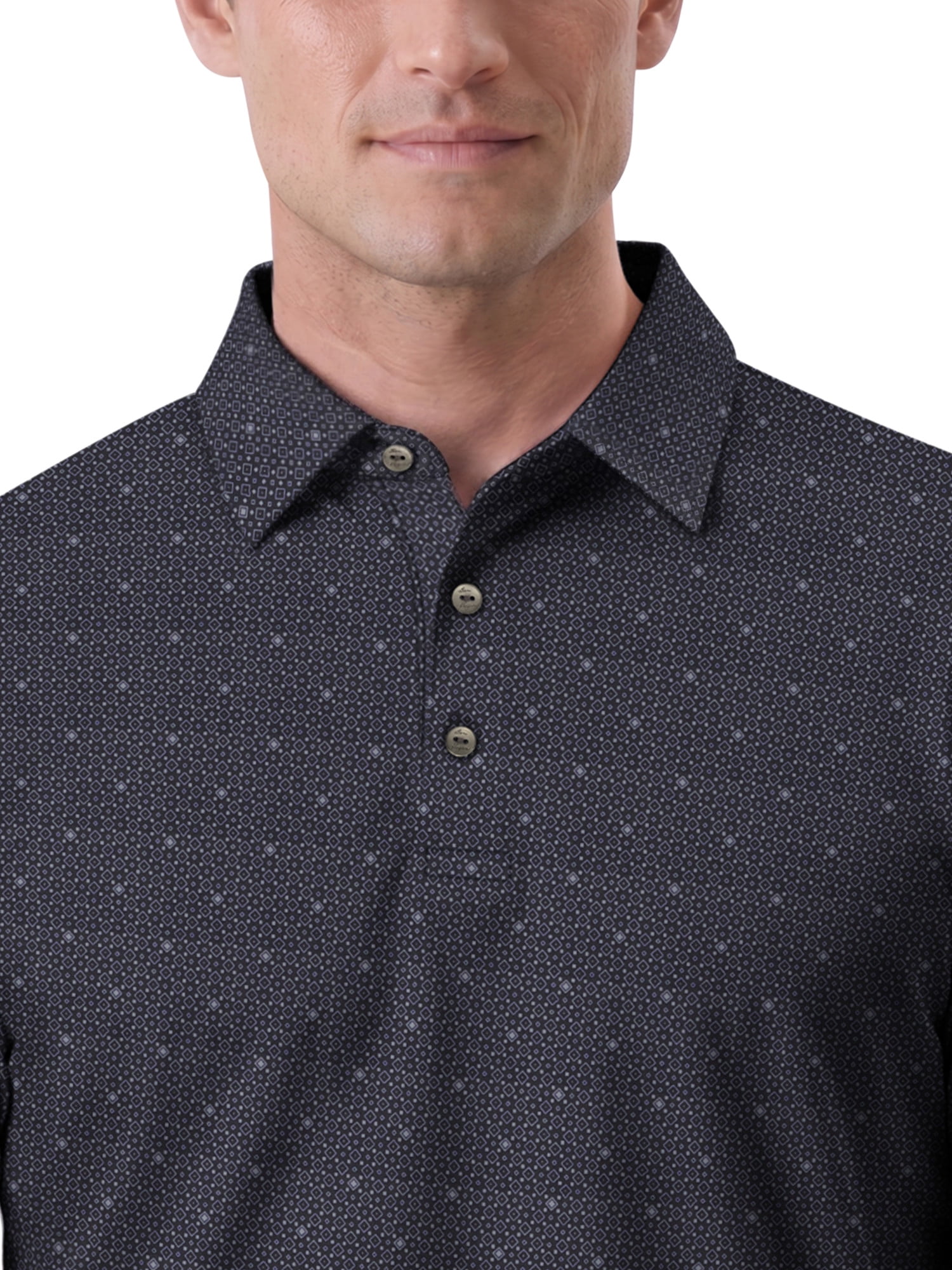 Ben Hogan Performance Men's & Big Men's Gentleman Geo Print Short Sleeve Golf Polo Shirt, Sizes S-4XLT