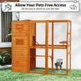 thumbnail image 5 of COZIWOW Wood  Cat House Catio Outdoor Enclosure, 2 Resting Condos, 2 Platforms, 4-Tier Cat Play Cage, Orange, 5 of 9