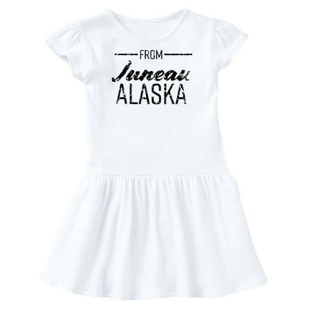 

Inktastic From Juneau Alaska in Black Distressed Text Gift Toddler Girl Dress
