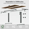 thumbnail image 6 of VVENACE Electric Standing Desk Height Adjustable Desk 63 inch 4 Memory Height Ergonomic Sit Stand up Desk for Home Office, Brown, 2 Split Boards, 6 of 11