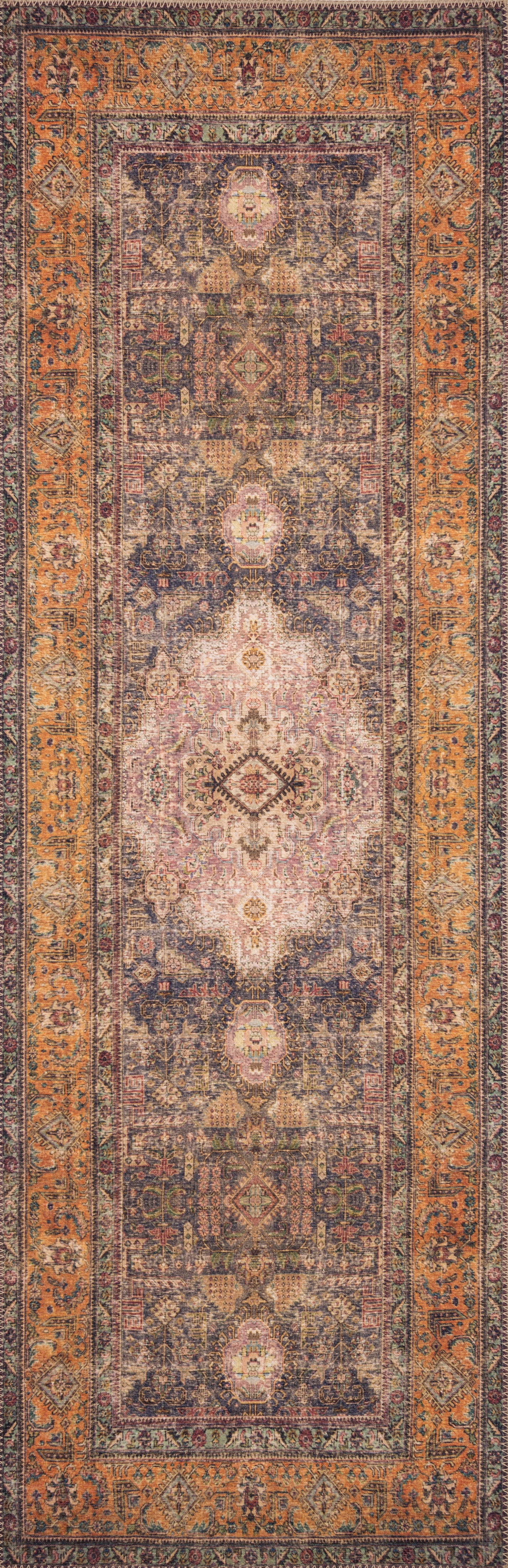 Loloi Loren Collection LQ-02 Plum / Multi Oriental Area Rug 2'-6" x 7'-6"