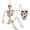 24 Inch with LED, variant on Joyfy 2 Pcs 24 Inch Halloween Skeleton Decor,2 FT Posable Skeleton Halloween Prop for Haunted House Indoor Outdoor Decoration Spooky Decor,Full Body with Movable Joints for Halloween Decoration
