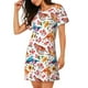 thumbnail image 2 of Disketp Flowers Birds And Butterflies para Camisón Corto de Manga Corta para Mujeres, Camisón Cómodo con Escote Redondo, Bonito y Confortable, 2 of 6