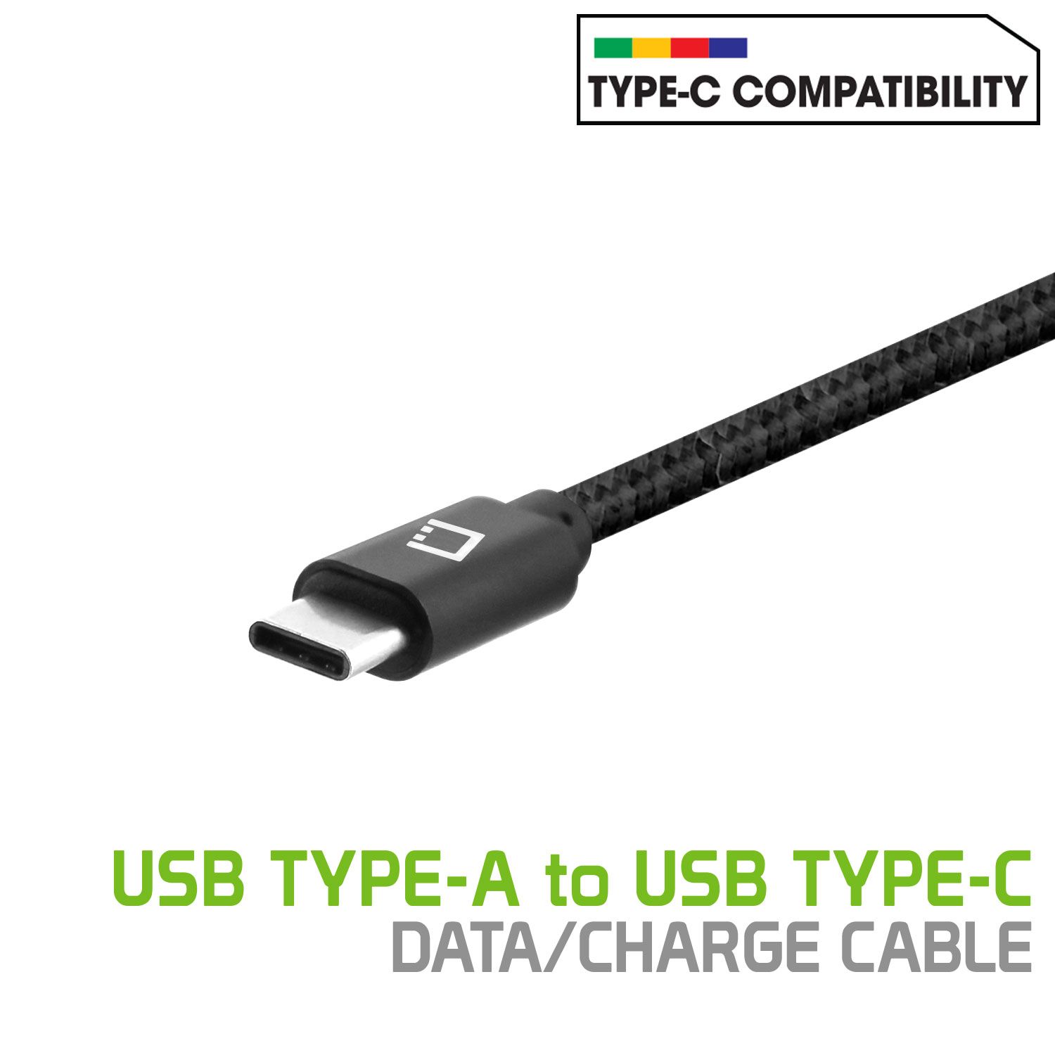Cellet USB Cable Compatible with LG Q70, Heavy Duty Braided USB Type C (USB-C to USB-A) Fast Charging Sync Cable (4 feet/1.2 meters) and Atom Wipe - image 2 of 8