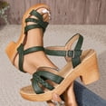 thumbnail image 6 of Dakaela Womens Braided Heel Sandals Open Toe Ankle Buckle Strappy Dress Shoes Wedding Party Pumps, 6 of 8