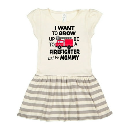 

Inktastic I Want To Grow up To Be a Firefighter Like My Mommy Gift Toddler Girl Dress