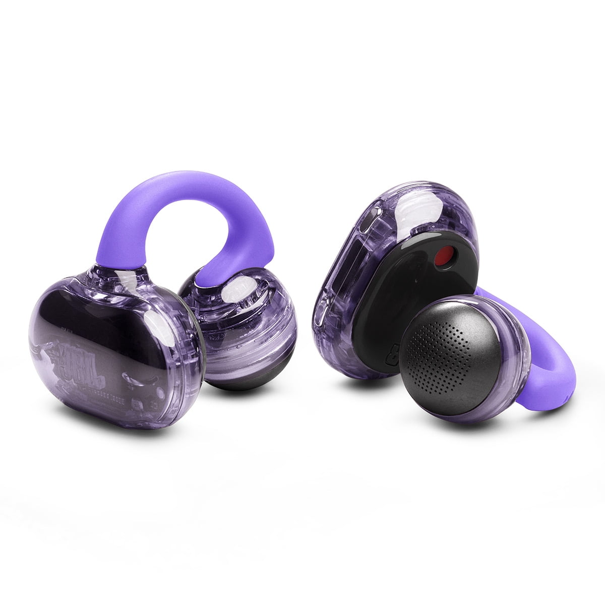 JBL Soundgear Clips True Wireless Open-Ear Headphones Bundle with gSport Case (Purple)